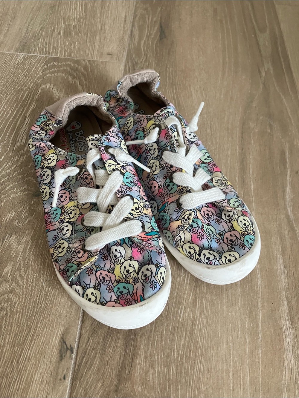 BOBS from Skechers  Multi-Color Dog Print Sneakers - White Laces